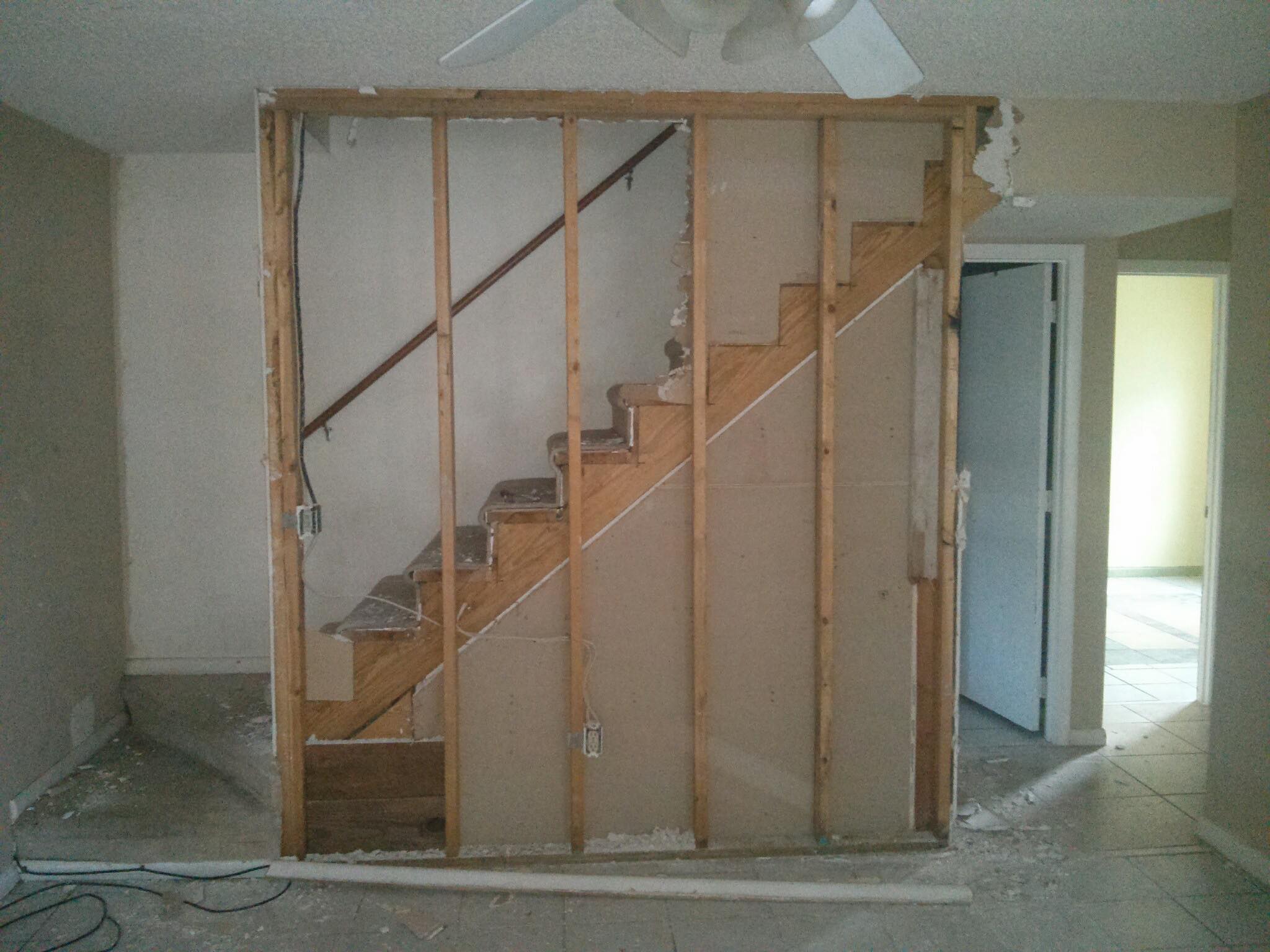 Original staircase before removal